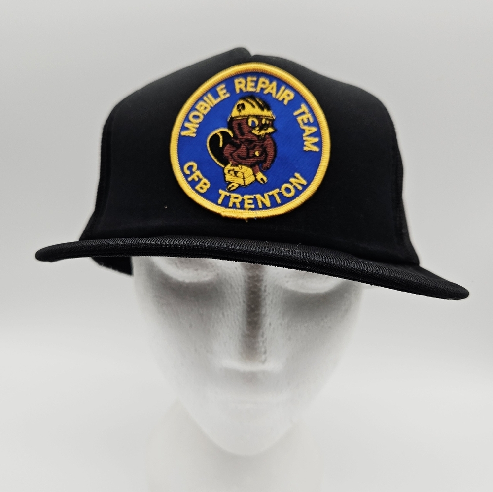 VINTAGE | "Mobile Repair Team CFB Trenton" mesh trucker snapback cap hat